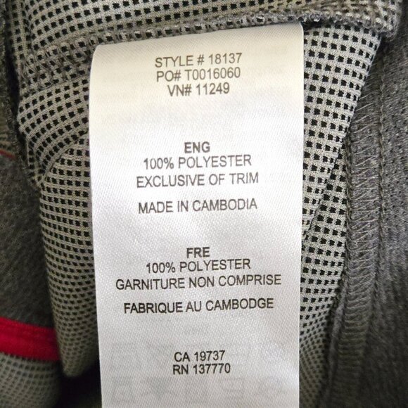 Elevate Quality Gray Red Trim Embroidered Full Zip Mock Neck Track Jacket Size L - Picture 10 of 10